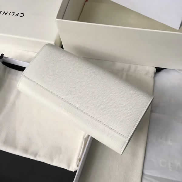 Fake Fashion New White Celine Flip Wallet With 1:2 Quality